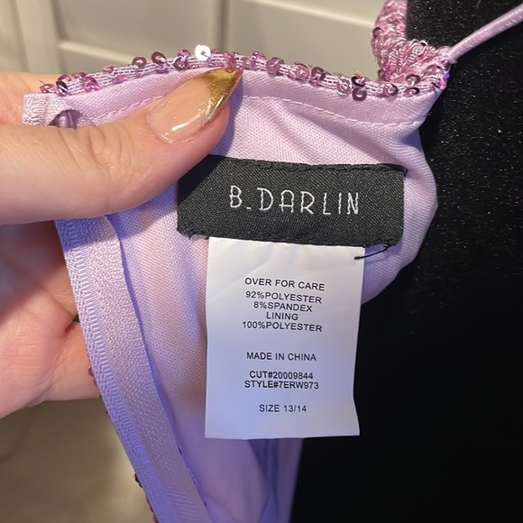 Purple Beaded Dress NWT B Darlin - Picture 4 of 5